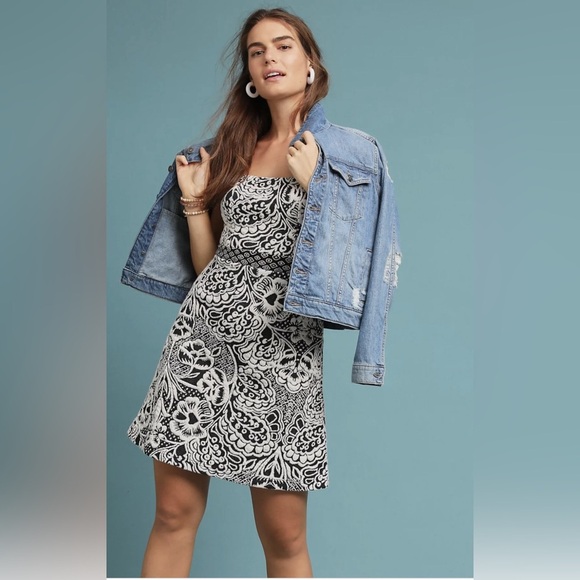 Anthropologie Ett Twa Valery Floral Jacquard Structured Knit Dress Size S - Picture 1 of 7